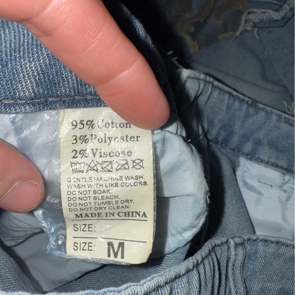 vintage y2k grunge star high waisted jeans size 28 M cute light wash denim pants - Picture 4 of 4